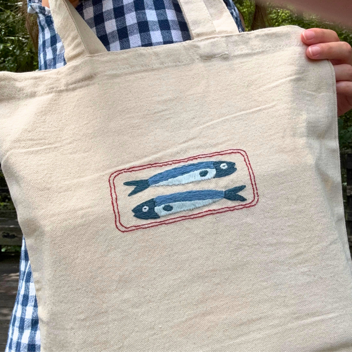 DIY Sardine Embroidery Tote Bag Craft Kit
