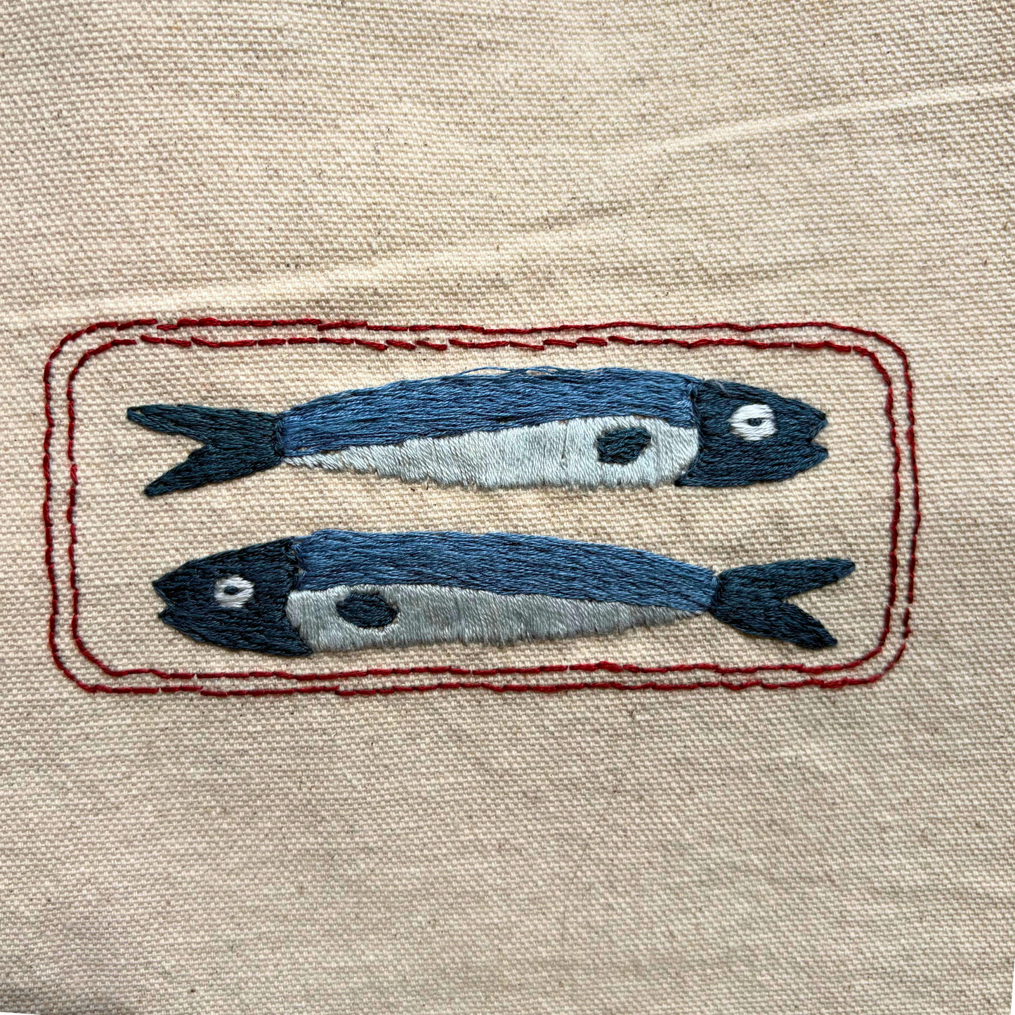 DIY Sardine Embroidery Tote Bag Craft Kit