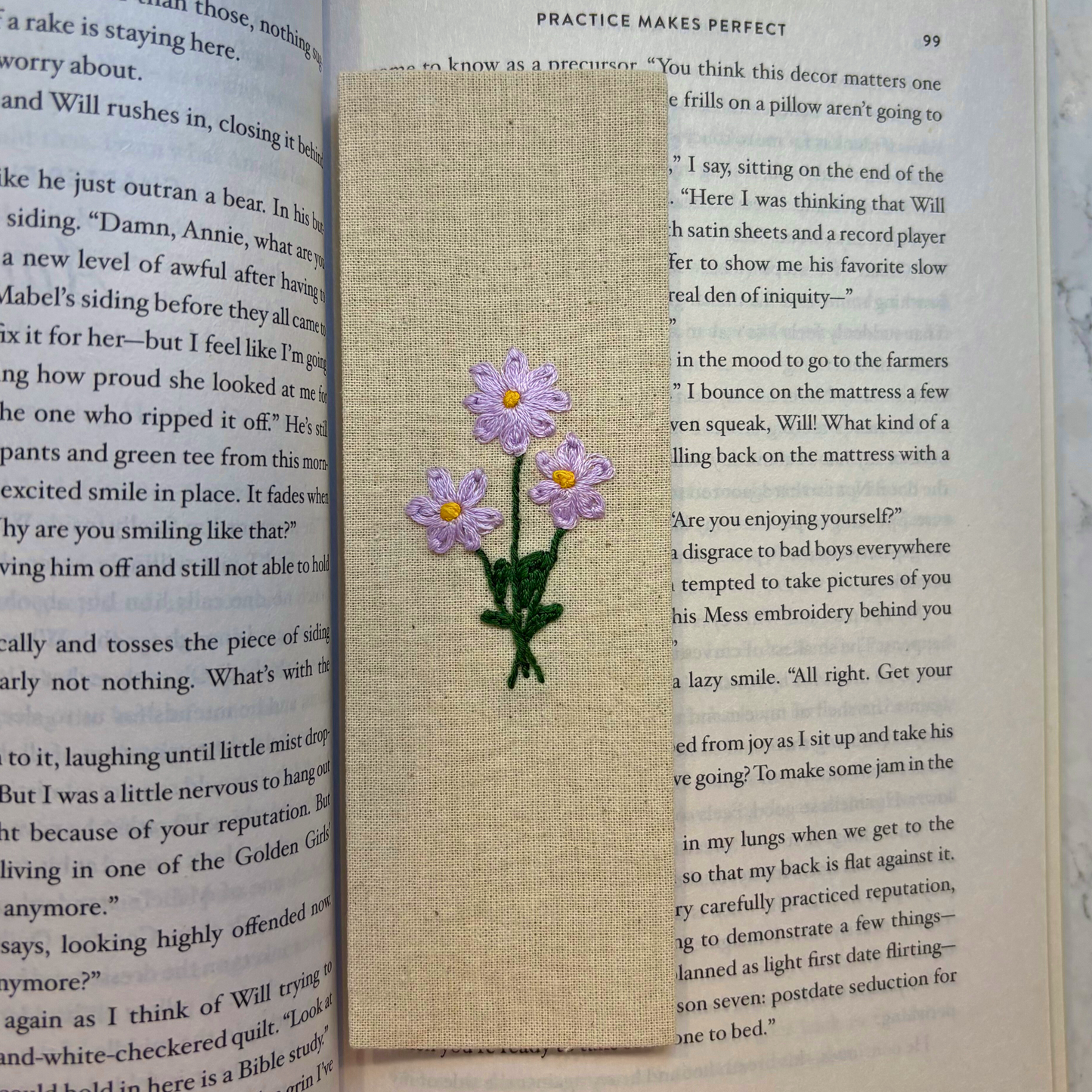 DIY Set of Two Embroidered Bookmark Kit, Beginner Adult DIY Craft Kit