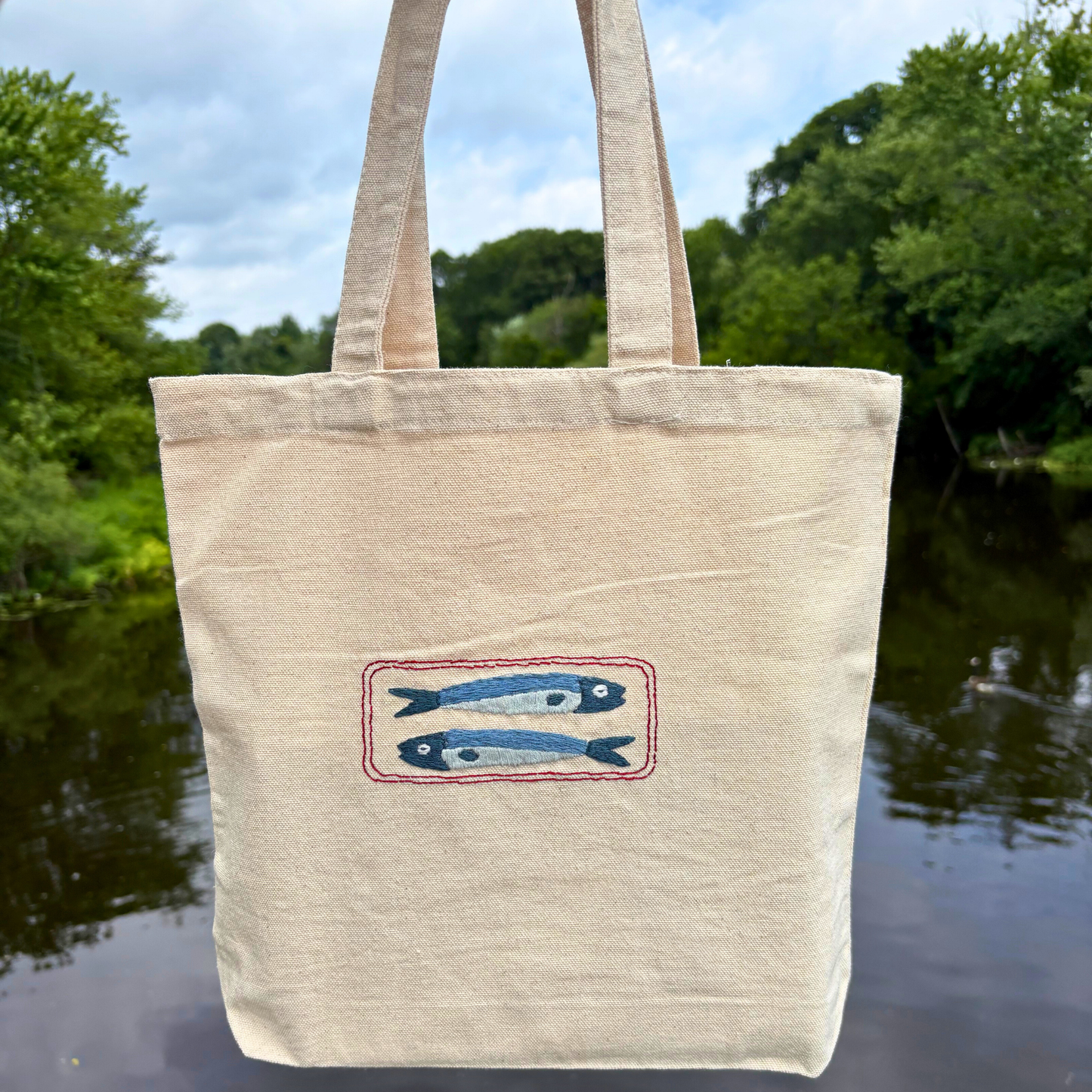 DIY Sardine Embroidery Tote Bag Craft Kit