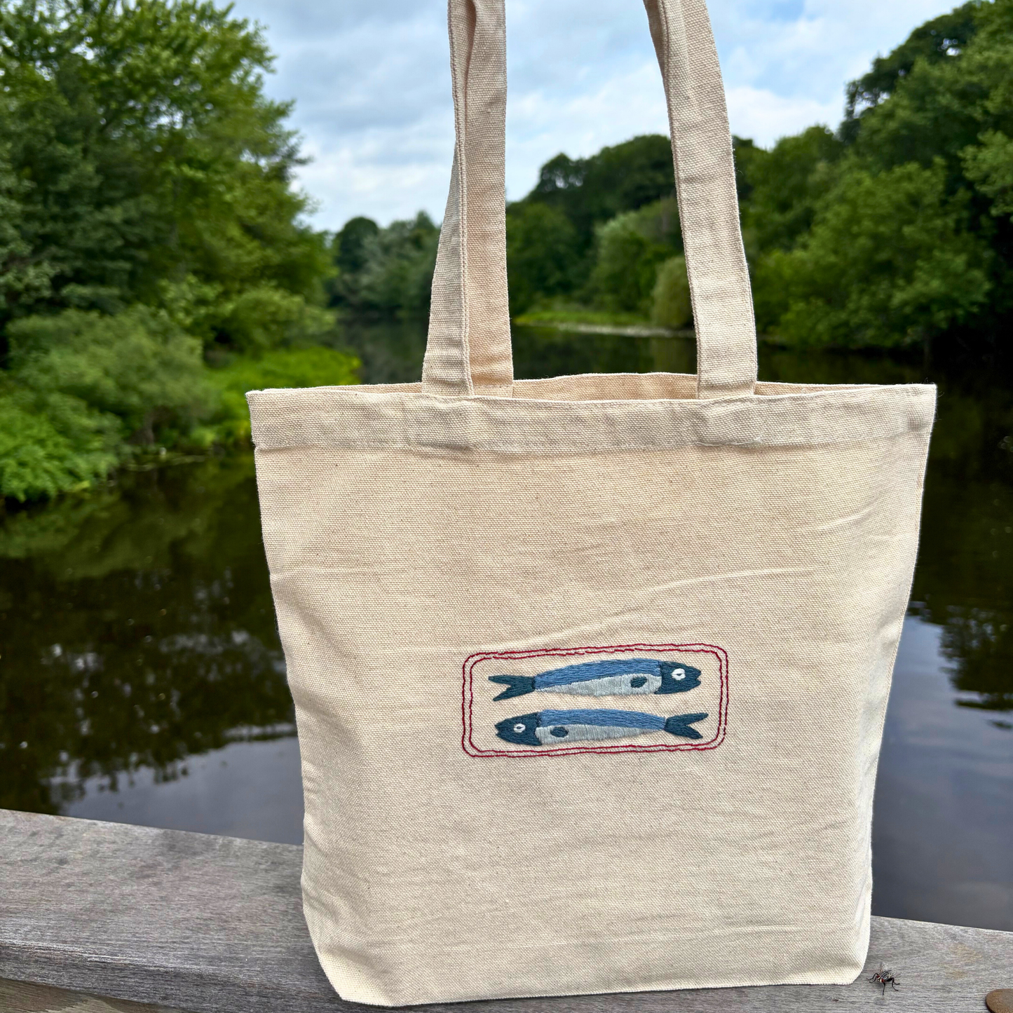 DIY Sardine Embroidery Tote Bag Craft Kit