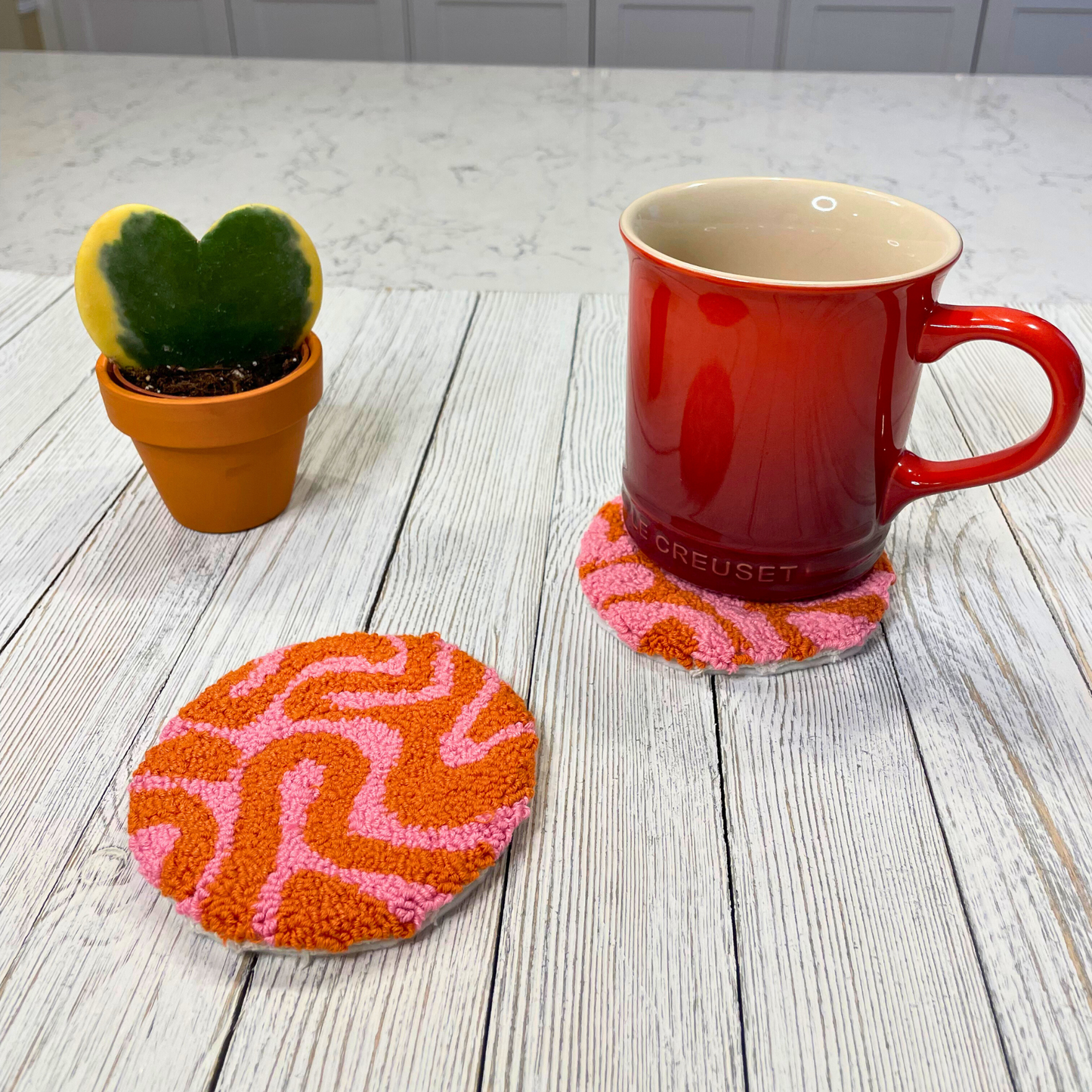DIY Groovy Mug Coaster Punch Needle Kit
