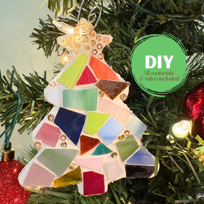 DIY Set of 2 Stained Glass Mosaic Ornament