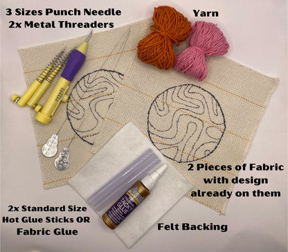 DIY Groovy Mug Coaster Punch Needle Kit