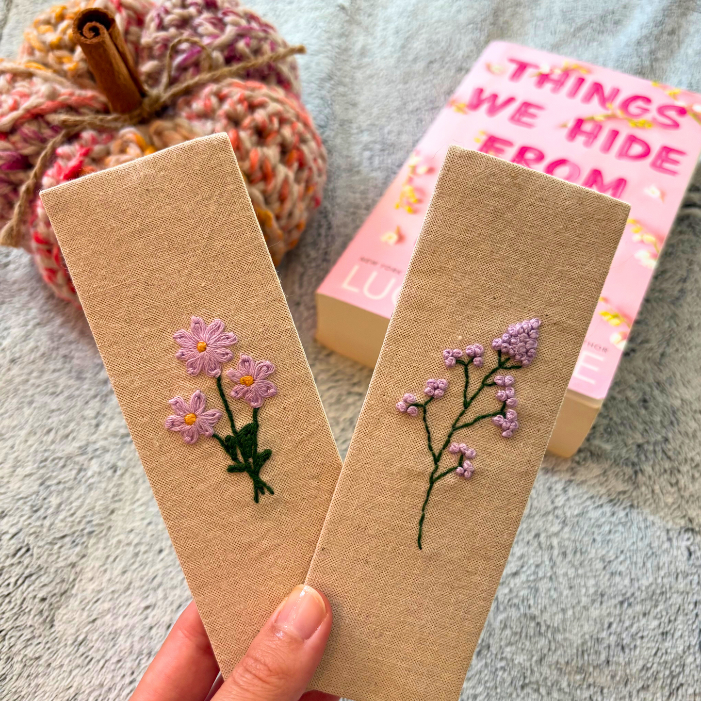DIY Set of Two Embroidered Bookmark Kit, Beginner Adult DIY Craft Kit