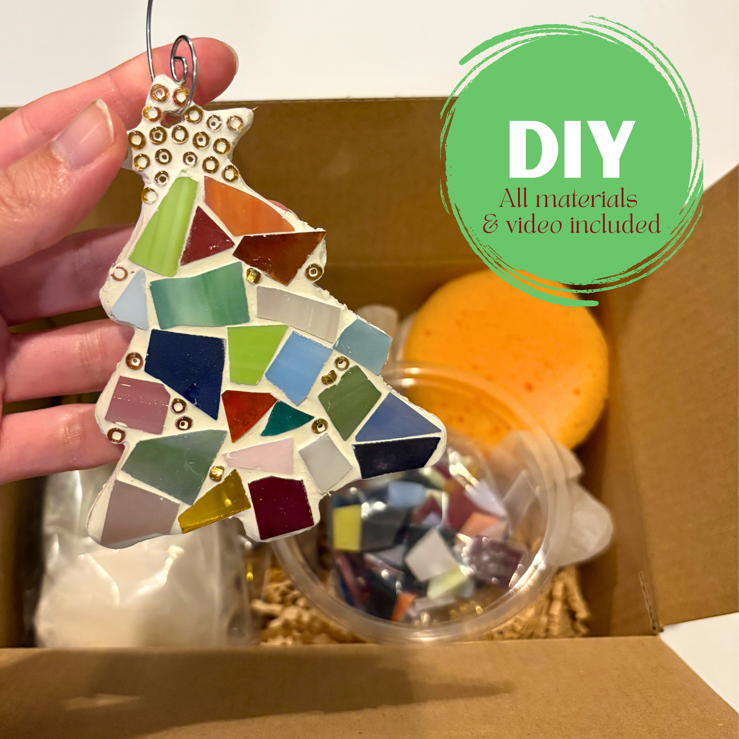 DIY Set of 2 Stained Glass Mosaic Ornament