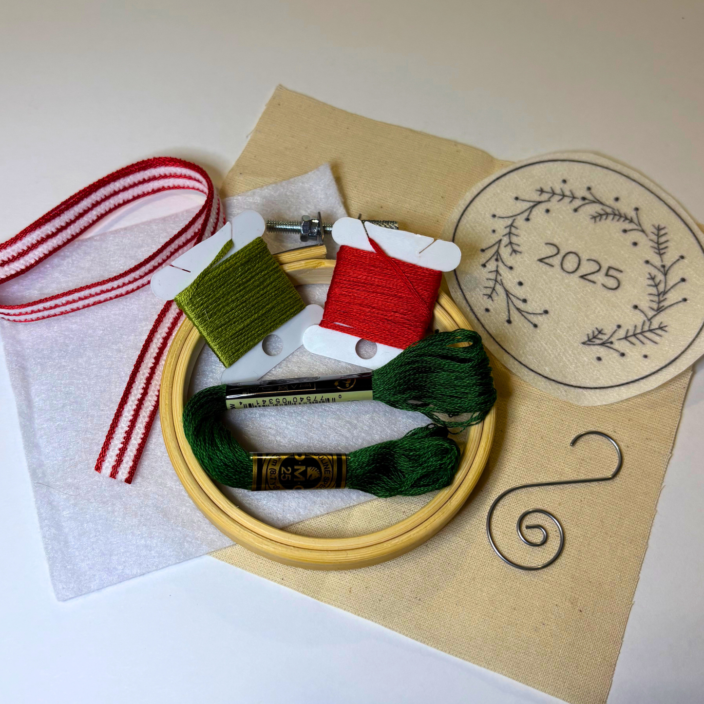 DIY Embroidered Christmas Ornament