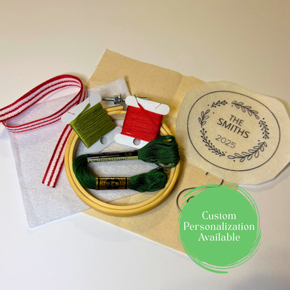 DIY Embroidered Christmas Ornament
