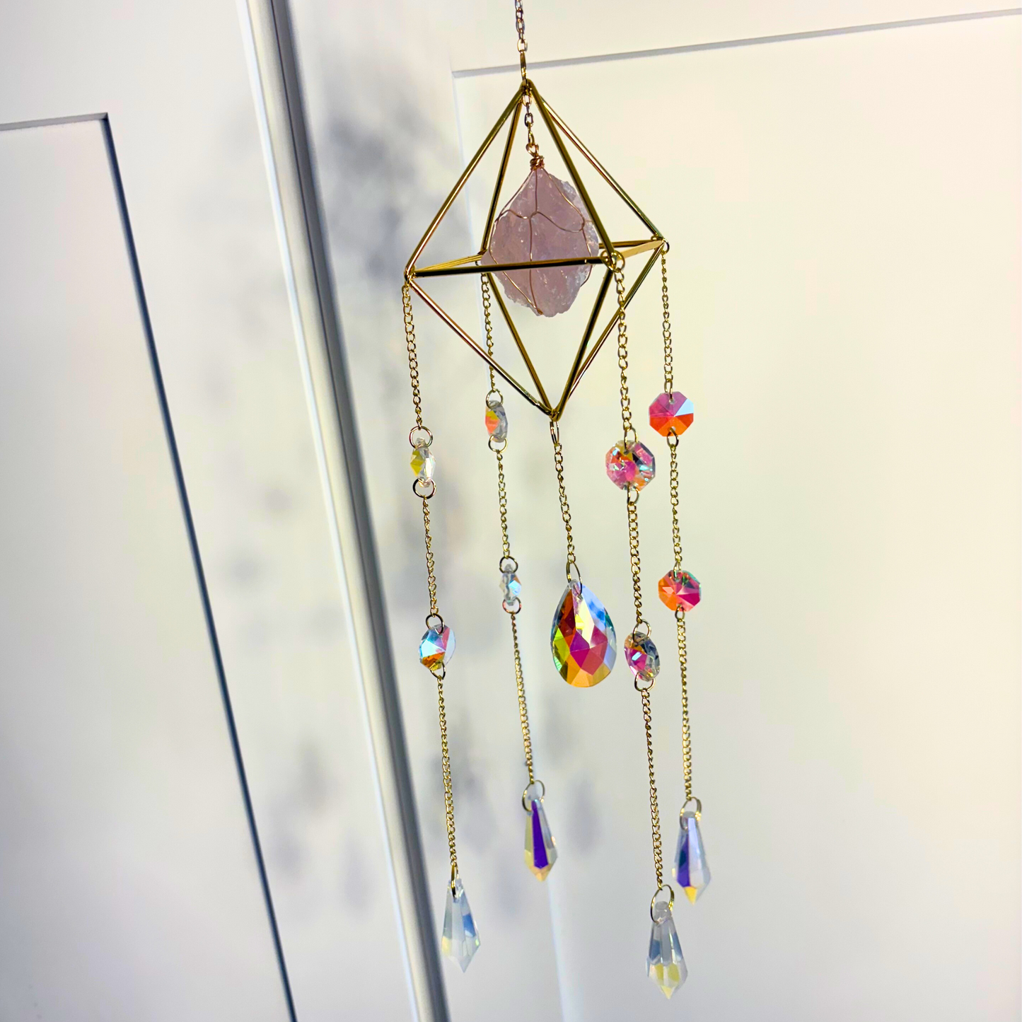 Wire-Wrapped Crystal Sun Catcher