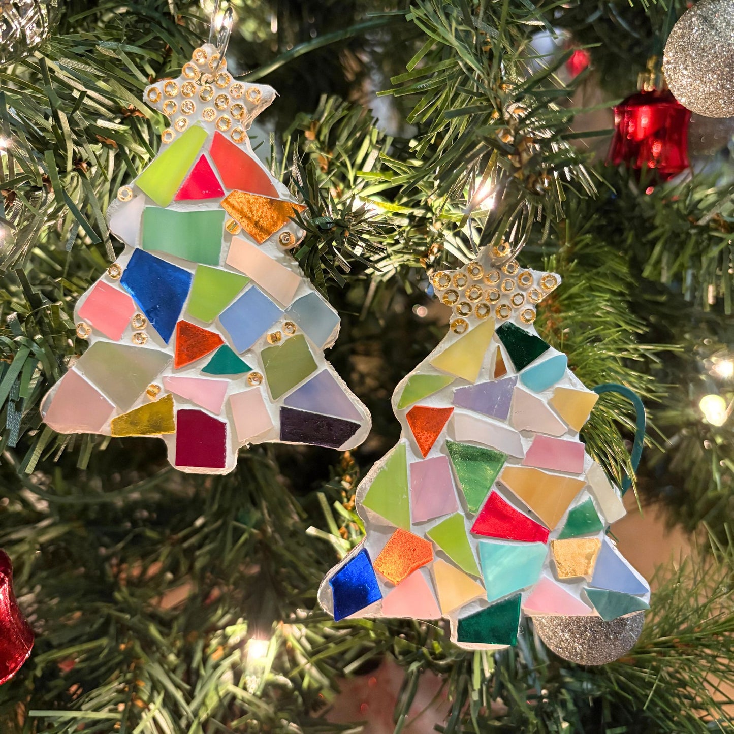 DIY Set of 2 Stained Glass Mosaic Ornament