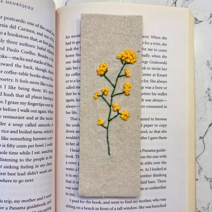 Hand-Embroidered Simple Flower Bookmark