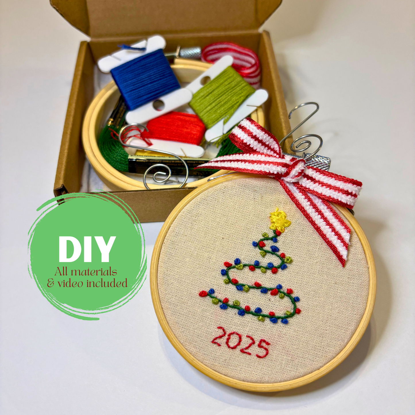 DIY Embroidered Christmas Ornament