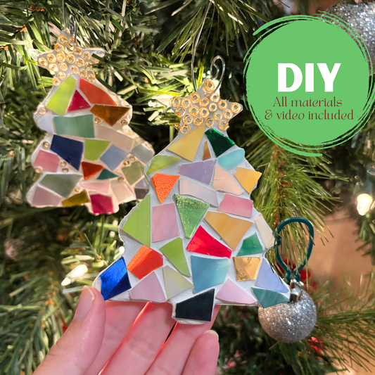 DIY Set of 2 Stained Glass Mosaic Ornament