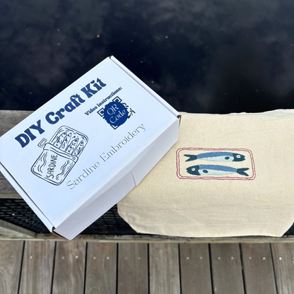 DIY Sardine Embroidery Tote Bag Craft Kit