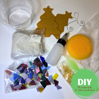 DIY Set of 2 Stained Glass Mosaic Ornament