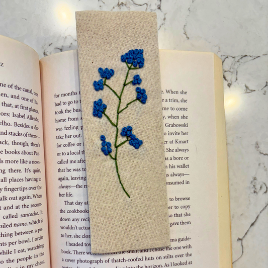 Hand-Embroidered Simple Flower Bookmark