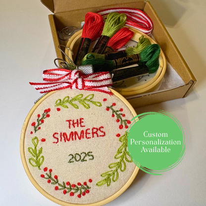 DIY Embroidered Christmas Ornament