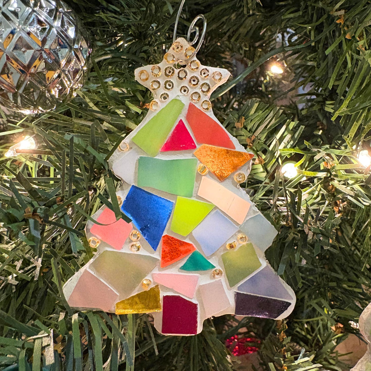 DIY Set of 2 Stained Glass Mosaic Ornament