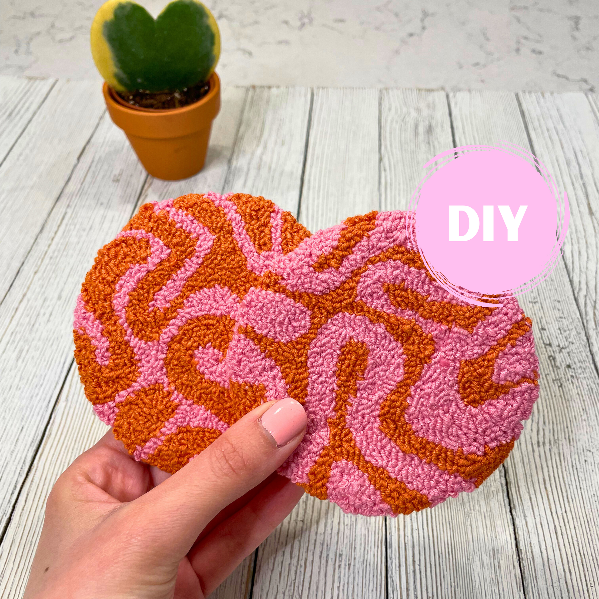 DIY Groovy Mug Coaster Punch Needle Kit – Gina the Botina