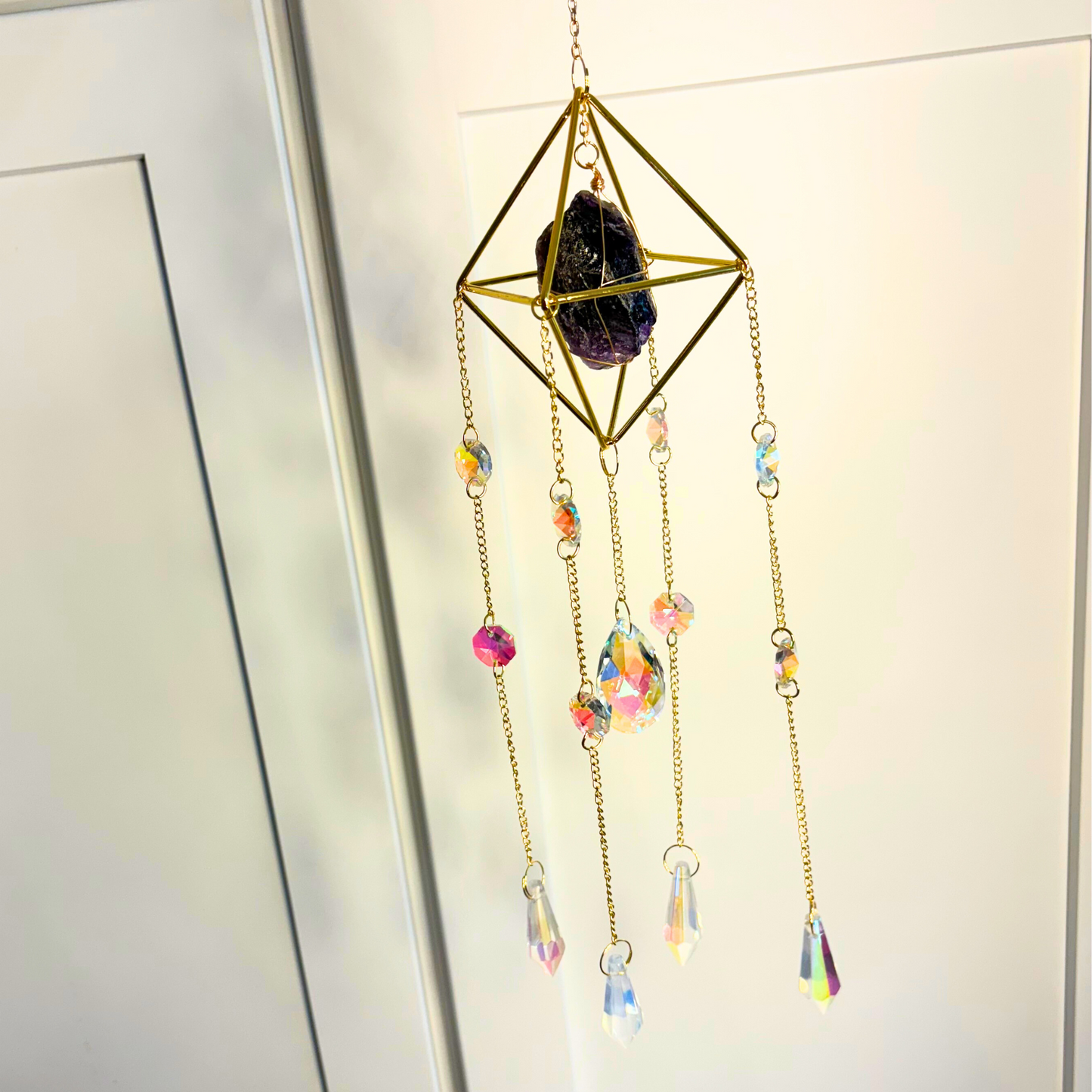 Wire-Wrapped Crystal Sun Catcher