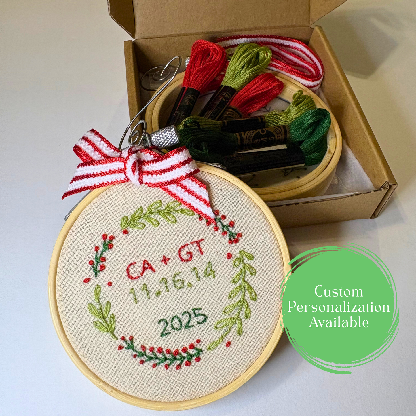 DIY Embroidered Christmas Ornament