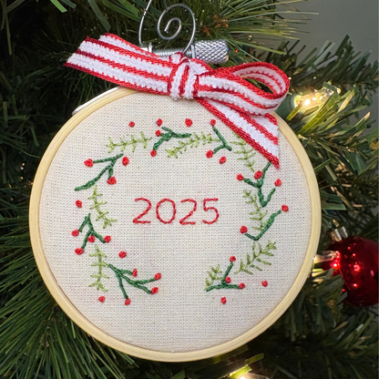 DIY Embroidered Christmas Ornament
