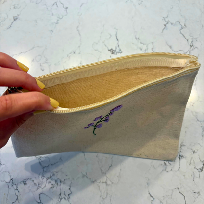 Hand-Embroidered Simple Flower Clutch