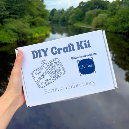 DIY Sardine Embroidery Tote Bag Craft Kit