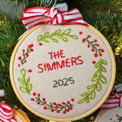 DIY Embroidered Christmas Ornament