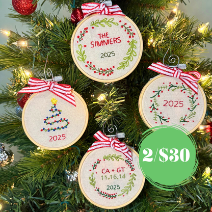 DIY Embroidered Christmas Ornament
