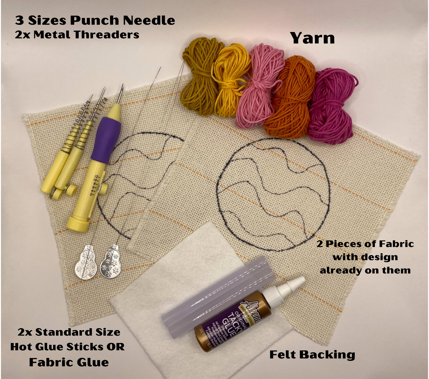 DIY Wavy Mug Coaster Punch Needle Kit